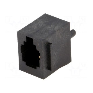 Socket | RJ9 | PIN: 4 | with panel stop blockade | polyester | UL94V-0