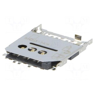 Connector: for cards | Micro SIM | shielded,push-push | SMT | PIN: 6