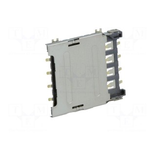 Connector: for cards | Micro SIM | with hinged cover | SMT | PIN: 8