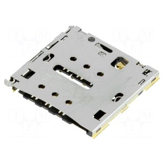 Connector: for cards | Micro SIM | without card tray | SMT | PIN: 6