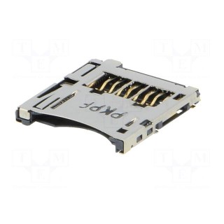Connector: for cards | SD Micro | push-push,inverse | SMT