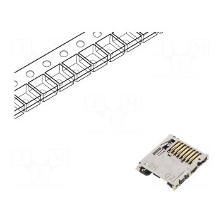 Connector: for cards | microSD | bottom board mount,push-push | SMT