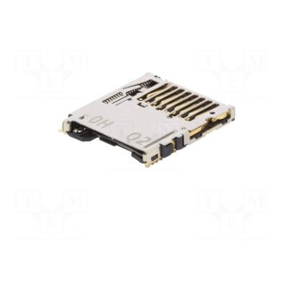 Connector: for cards | microSD | bottom board mount,push-push | SMT
