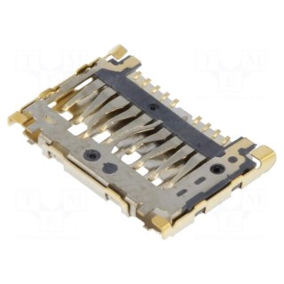 Connector: for cards | microSD | push-pull | SMT | gold flash | PIN: 8