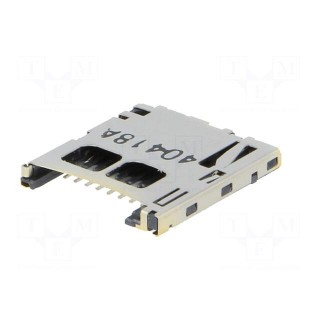 Connector: for cards | SD Micro | push-push | SMT