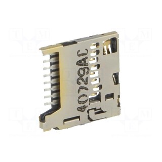 Connector: for cards | SD Micro | push-push | SMT | gold-plated