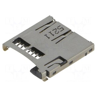 Connector: for cards | SD Micro | push-push | SMT | gold-plated