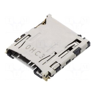 Connector: for cards | microSD | push-push,top board mount | SMT