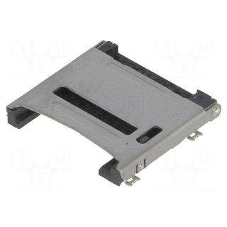 Connector: for cards | SD Micro | shielded,with hinged cover | SMT