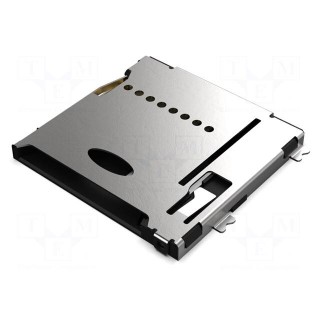 Connector: for cards | microSD | push-push,with peg | SMT | PIN: 8