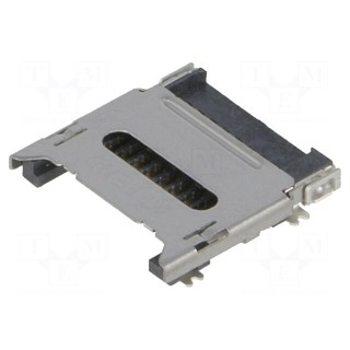 Connector: for cards | SD Micro | with hinged cover | SMT | 500V