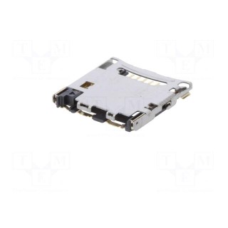 Connector: for cards | microSD | SMT | on PCBs | gold-plated | PIN: 8