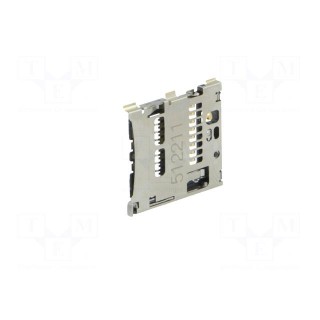 Connector: for cards | SD Micro | without card tray | SMT | PIN: 8