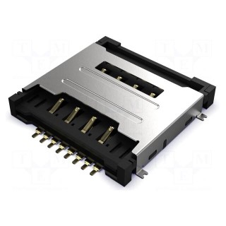Connector: for cards | Mini SIM | double,push-pull | SMT | gold flash