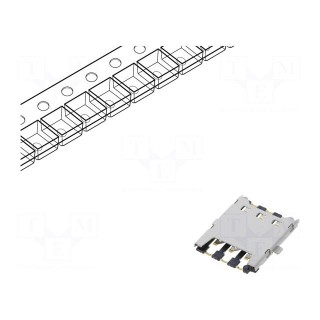 Connector: for cards | Nano SIM | push-pull,with hinged cover | SMT