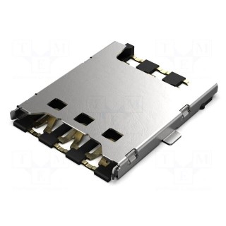Connector: for cards | Nano SIM | push-pull,with peg | SMT | PIN: 6