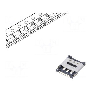 Connector: for cards | Nano SIM | with hinged cover | SMT | PIN: 6