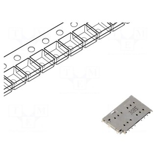 Connector: for cards | Nano SIM | SMT | PIN: 6