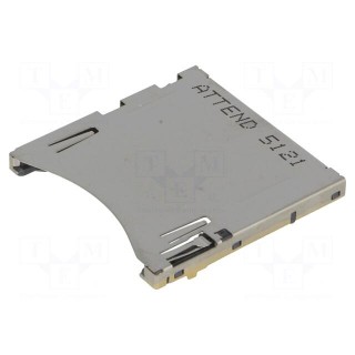 Connector: for cards | SD | push-push,reinforced card lock | SMT