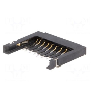 Connector: for cards | SD | without ejector | SMT | gold-plated | 3.4mm
