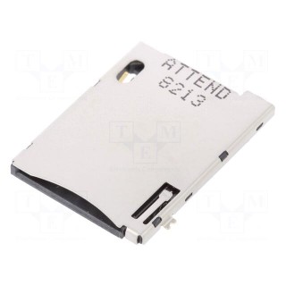 Connector: for cards | SIM | push-push | SMD | gold-plated | PIN: 8 | 250V