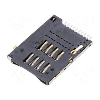 Connector: for cards | SIM | push-push | SMD | gold-plated | PIN: 8 | 250V