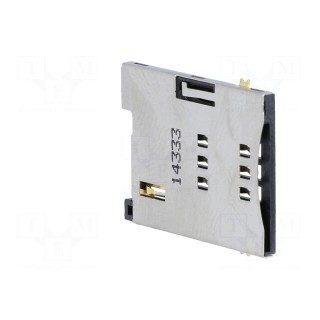Connector: for cards | SIM | shielded,push-push | SMT | gold-plated