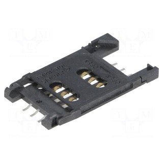 Connector: for cards | SIM | with hinged holder | SMT | PIN: 6 | 2.5mm