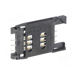 Connector: for cards | SIM | with hinged holder | SMT | PIN: 6 | 2.5mm