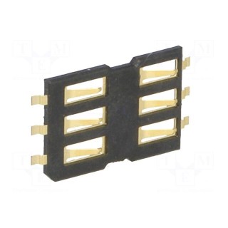 Connector: for cards | SIM | without cover,without ejector | SMT