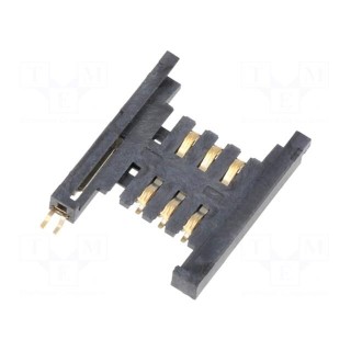 Connector: for cards | SIM | without ejector | SMT | gold flash | PIN: 6
