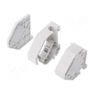 Case | Keystone | for DIN rail mounting | grey | Number of ports: 1