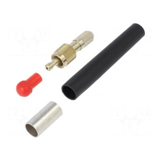 Connector: fiber optic | plug | FSMA | for cable | clamp