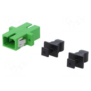 Connector: fiber optic | socket,coupler | SCA | female | ways: 1 | green