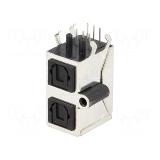 Connector: optical (Toslink) | with cover | screw | angled 90° | THT