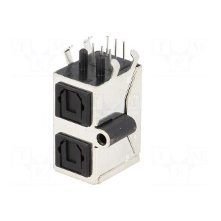 Connector: optical (Toslink) | with cover | screw | angled 90° | THT