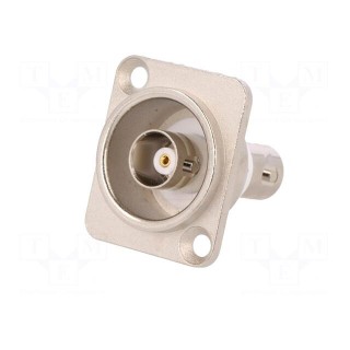 Coupler | BNC socket,both sides | insulated | 50Ω | silver | Series: FT