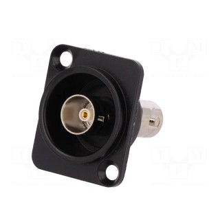 Coupler | BNC socket,both sides | insulated | 75Ω | black | Mat: metal