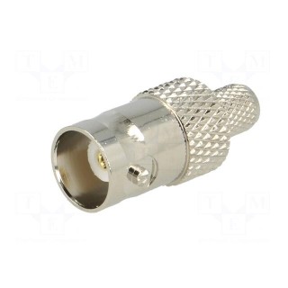 Plug | BNC | female | straight | 75Ω | RG59 | crimped | for cable