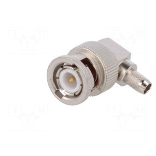 Plug | BNC | male | angled 90° | 50Ω | B9907,RG58C/U | soldering,crimped
