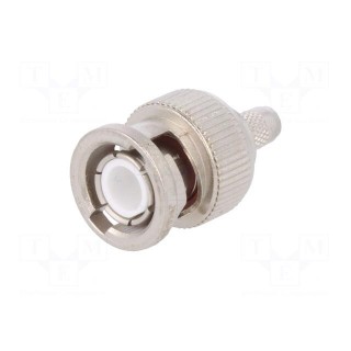 Plug | BNC | male | straight | 50Ω | crimped | for cable | polyetylene
