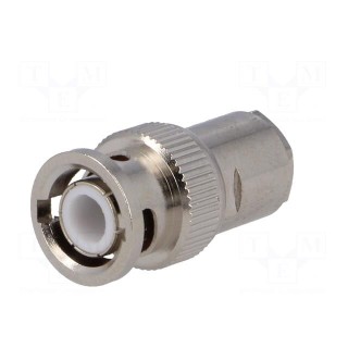 Plug | BNC | male | straight | 50Ω | RG58 | clamp,crimped | for cable | PTFE