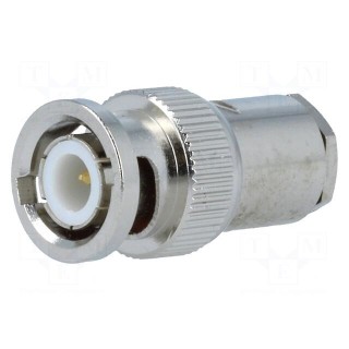 Plug | BNC | male | straight | 75Ω | RG59 | clamp,crimped | for cable | PTFE