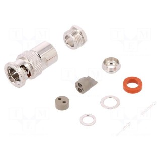 Plug | BNC | male/female | straight | 50Ω | RG108 | soldering,clamp