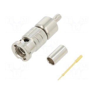 Plug | Micro BNC | male | straight | 75Ω | soldering,crimped | for cable