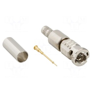 Plug | Micro BNC | male | straight | 75Ω | 1855,1865A | crimped