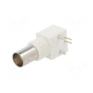 Socket | BNC | female | angled | 75Ω | THT | for panel mounting,on PCBs