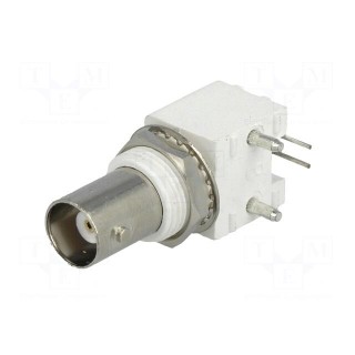 Socket | BNC | female | insulated | angled 90° | 50Ω | THT | gold-plated