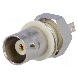 Socket | BNC | female | insulated | straight | 50Ω | soldering | ABS