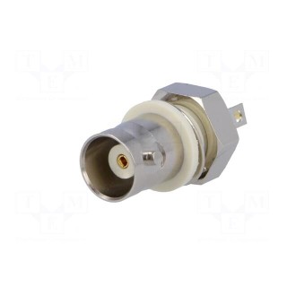 Socket | BNC | female | insulated | straight | 50Ω | soldering | ABS